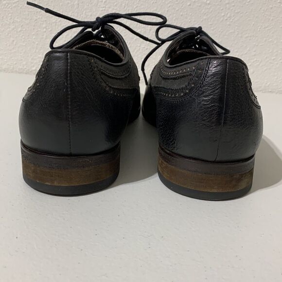 John‎ Varvatos USA Black Leather & Canvas Wing Tip Shoe Sz 11.5 main image 7